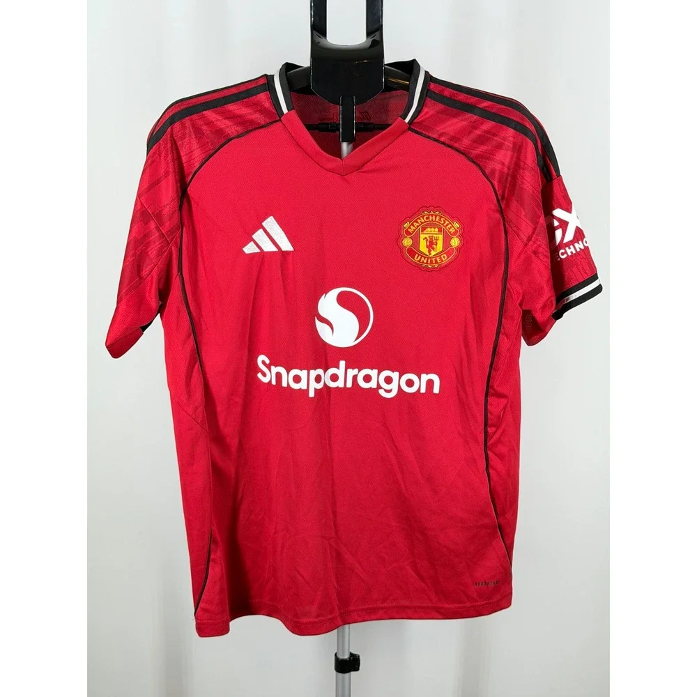 Adidas Manchester United 2024-25 Home Jersey Red Slim Fit Large Snapdragon 21